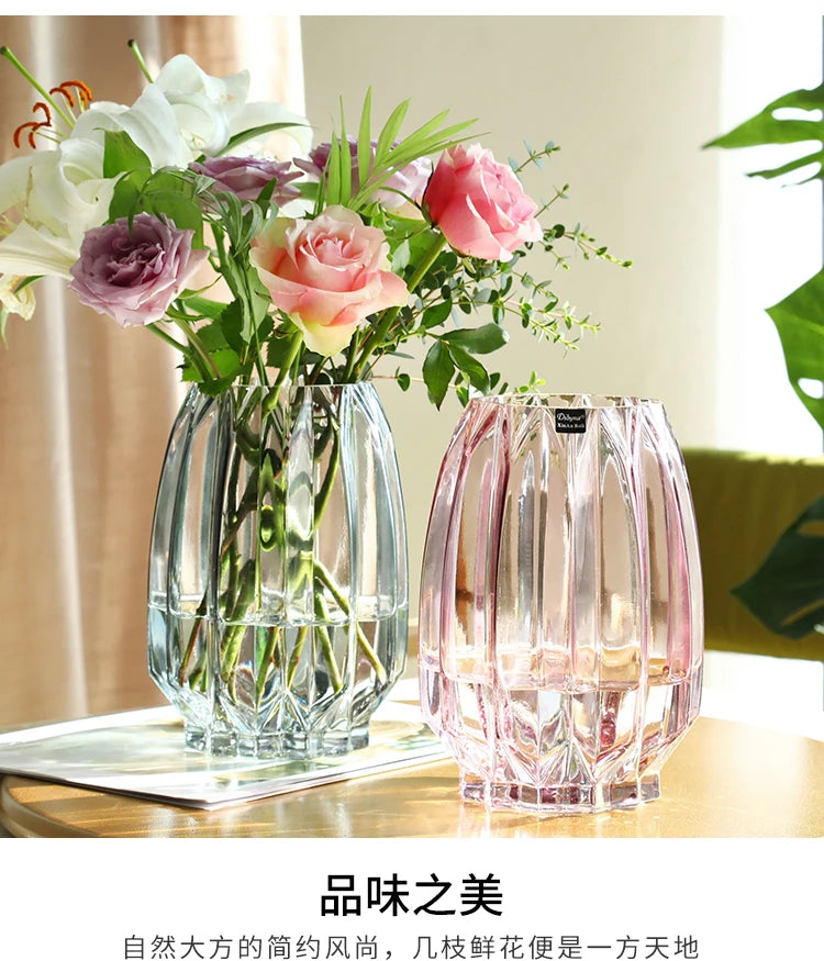 Nordic simple large glass vase transparent color