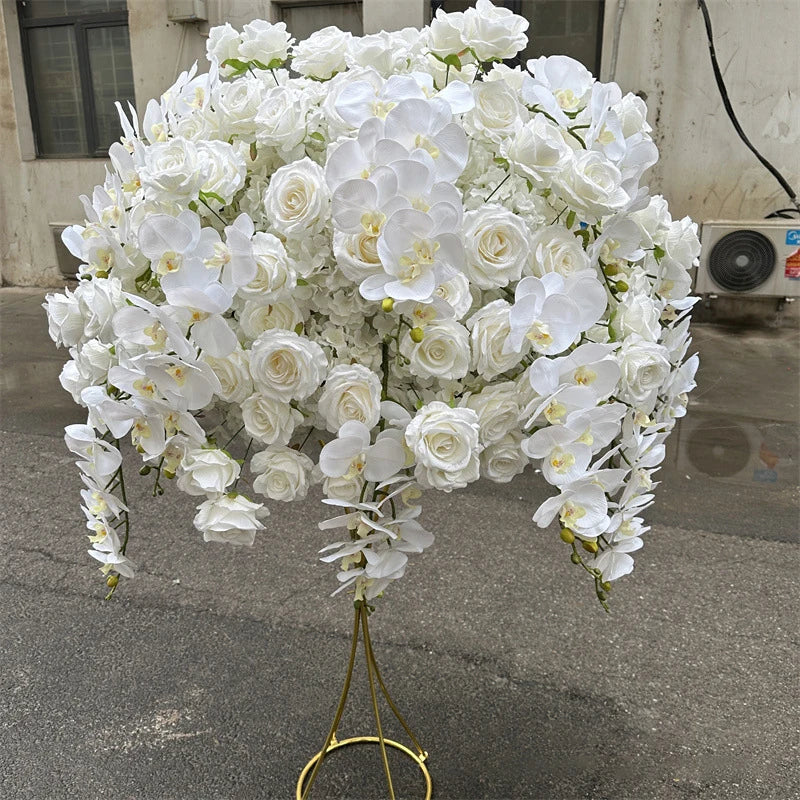 80/70/60/40cm White Large Flower Ball Artificial Table Centerpiece
