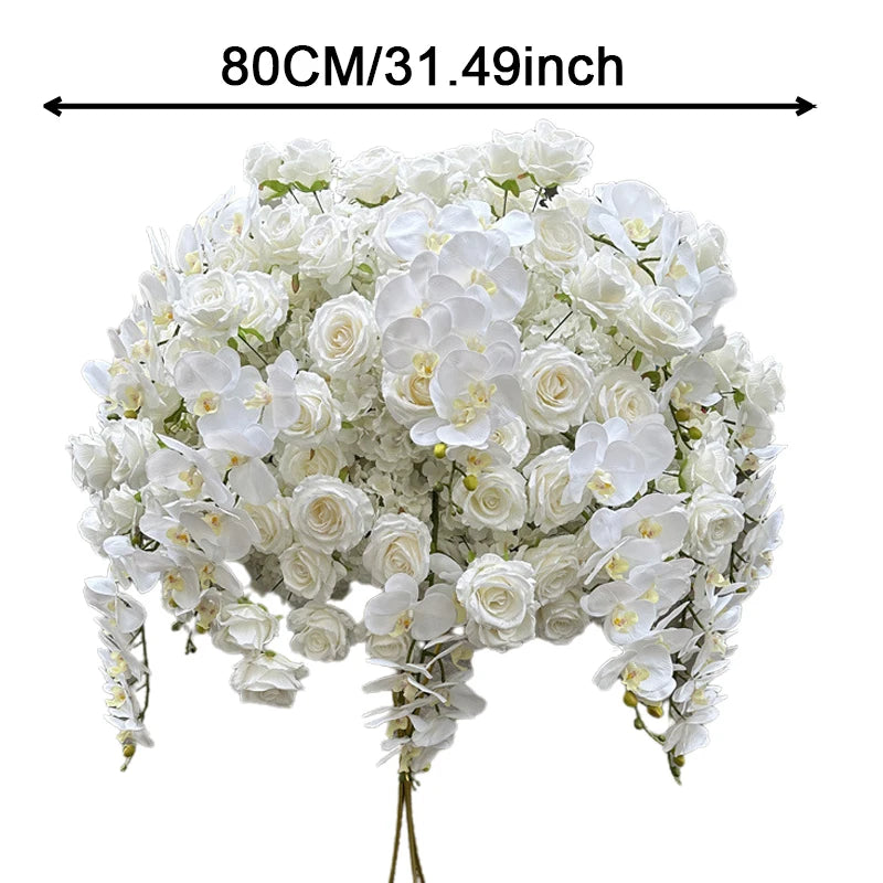 80/70/60/40cm White Large Flower Ball Artificial Table Centerpiece