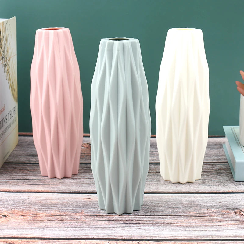 Modern Vase White Pink Blue Plastic Vase