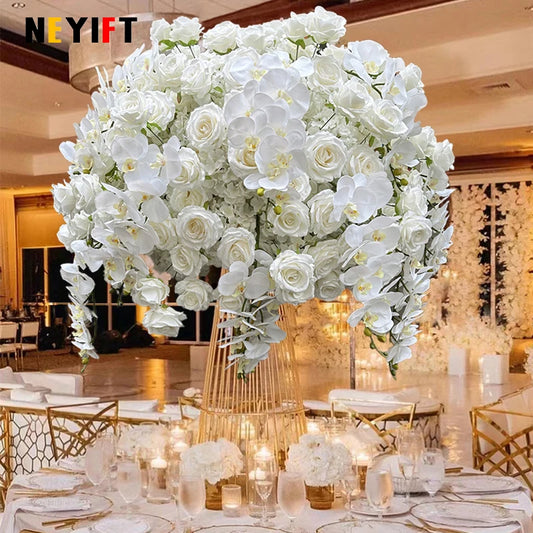 80/70/60/40cm White Large Flower Ball Artificial Table Centerpiece