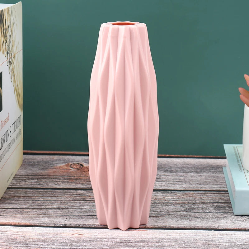Modern Vase White Pink Blue Plastic Vase