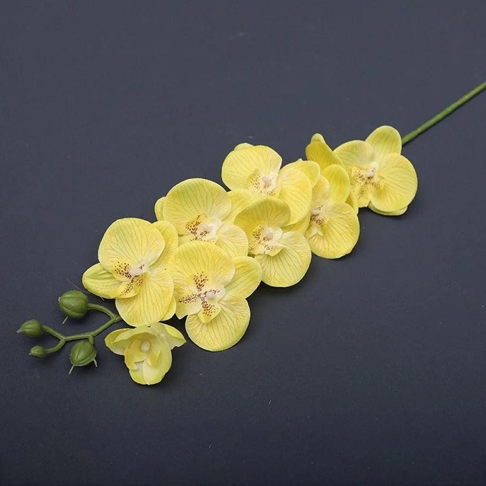 9-Heads 69cm Artificial Butterfly Orchid Fake 3D Phalaenopsis Simulation Flower Real Touch Plants Wedding Home Decoration