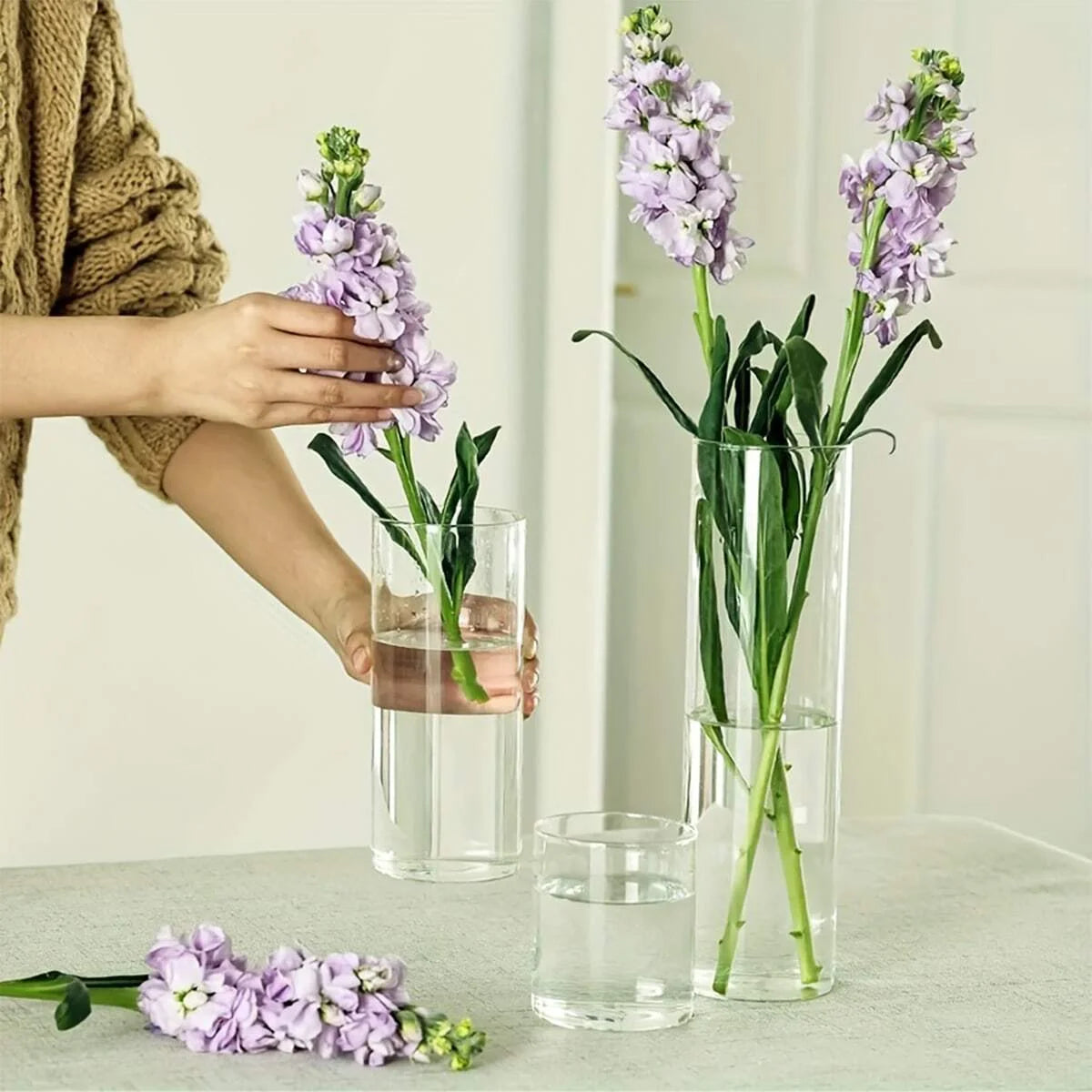 Glass Cylinder Vases Florals Container Flower Vase