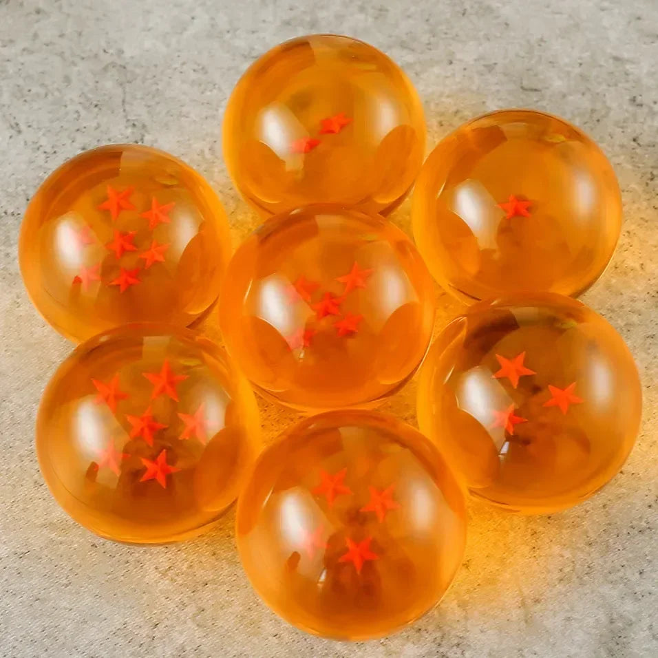 3.5cm Stars Crystal Ball Anime Orange Crystal Desktop Ornaments Toys Collection for Kids Gift(No Box)