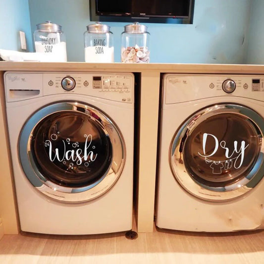 Wash Dry Washer Dryer Laundry Wall Decal Sticke