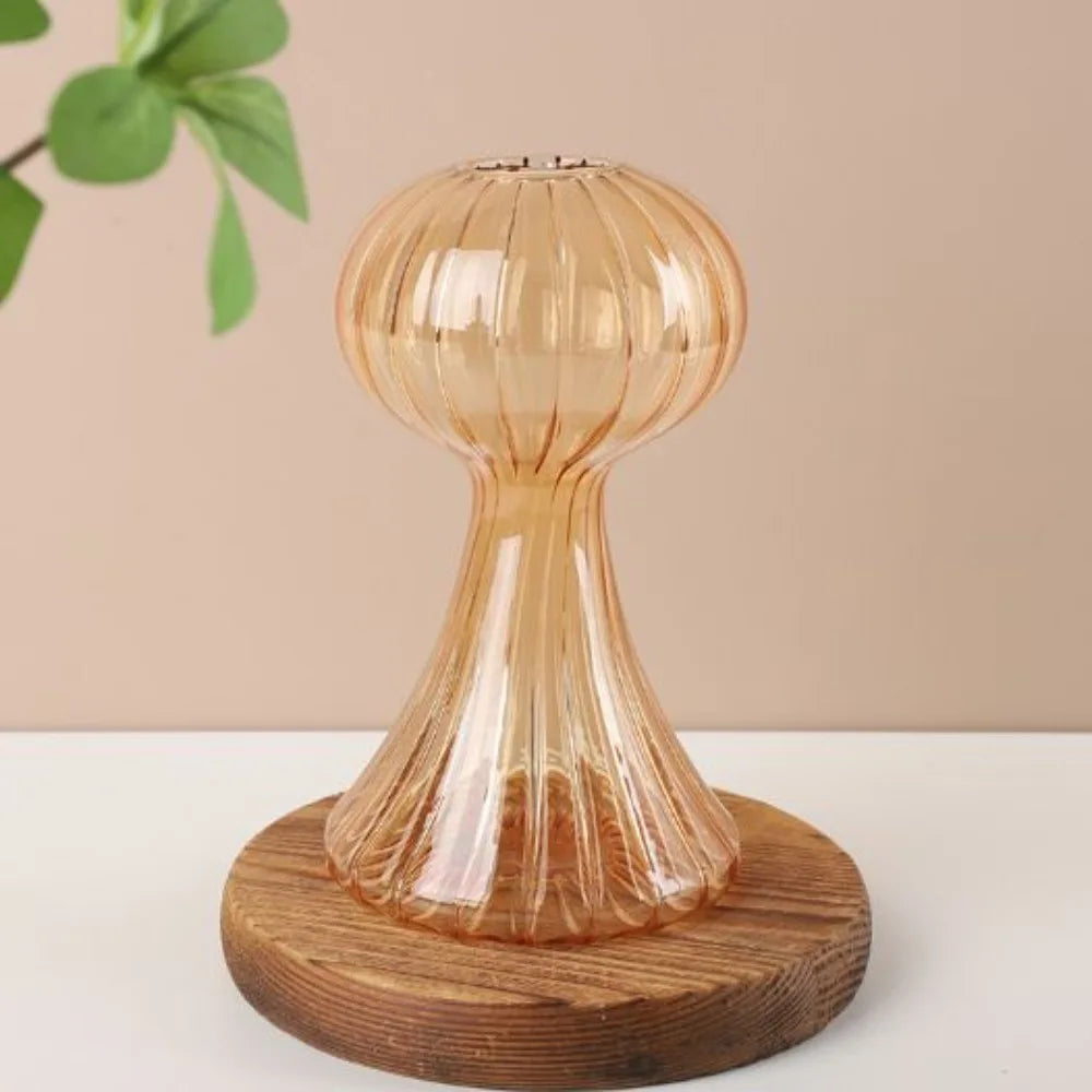 Transparent Mushroom Shaped Vase Simple Hydroponic Flower