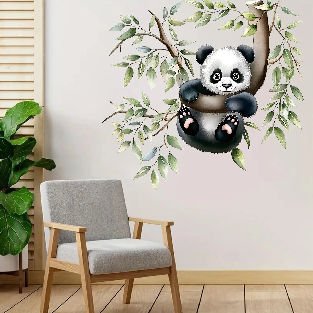1Set Cartoon Tree Panda Wall Stickers Art Decorations