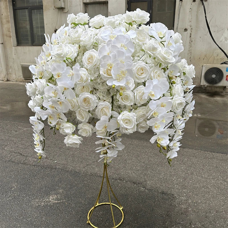 80/70/60/40cm White Large Flower Ball Artificial Table Centerpiece