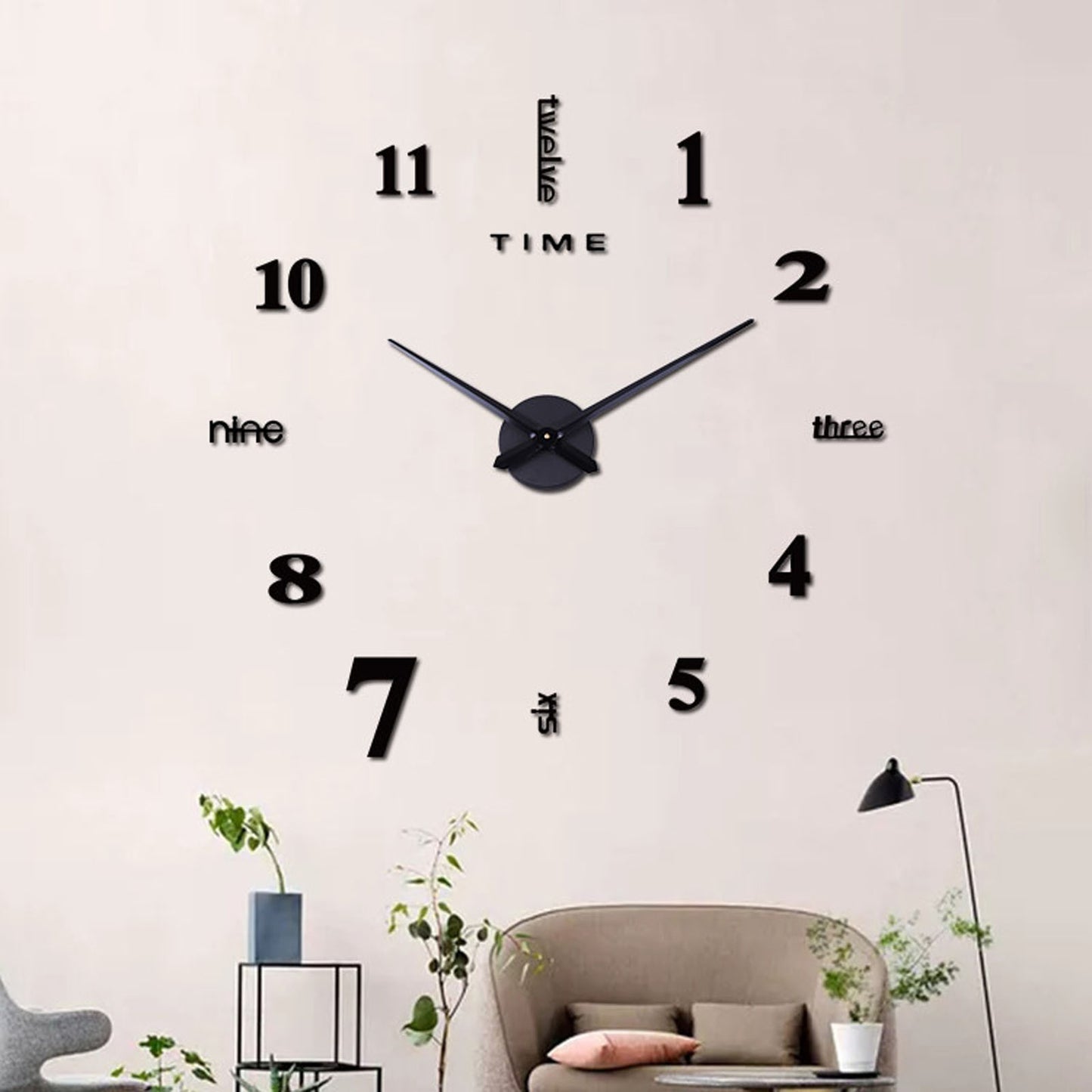 Large Frameless Clock 3d Mirror Wall Surface Sticker