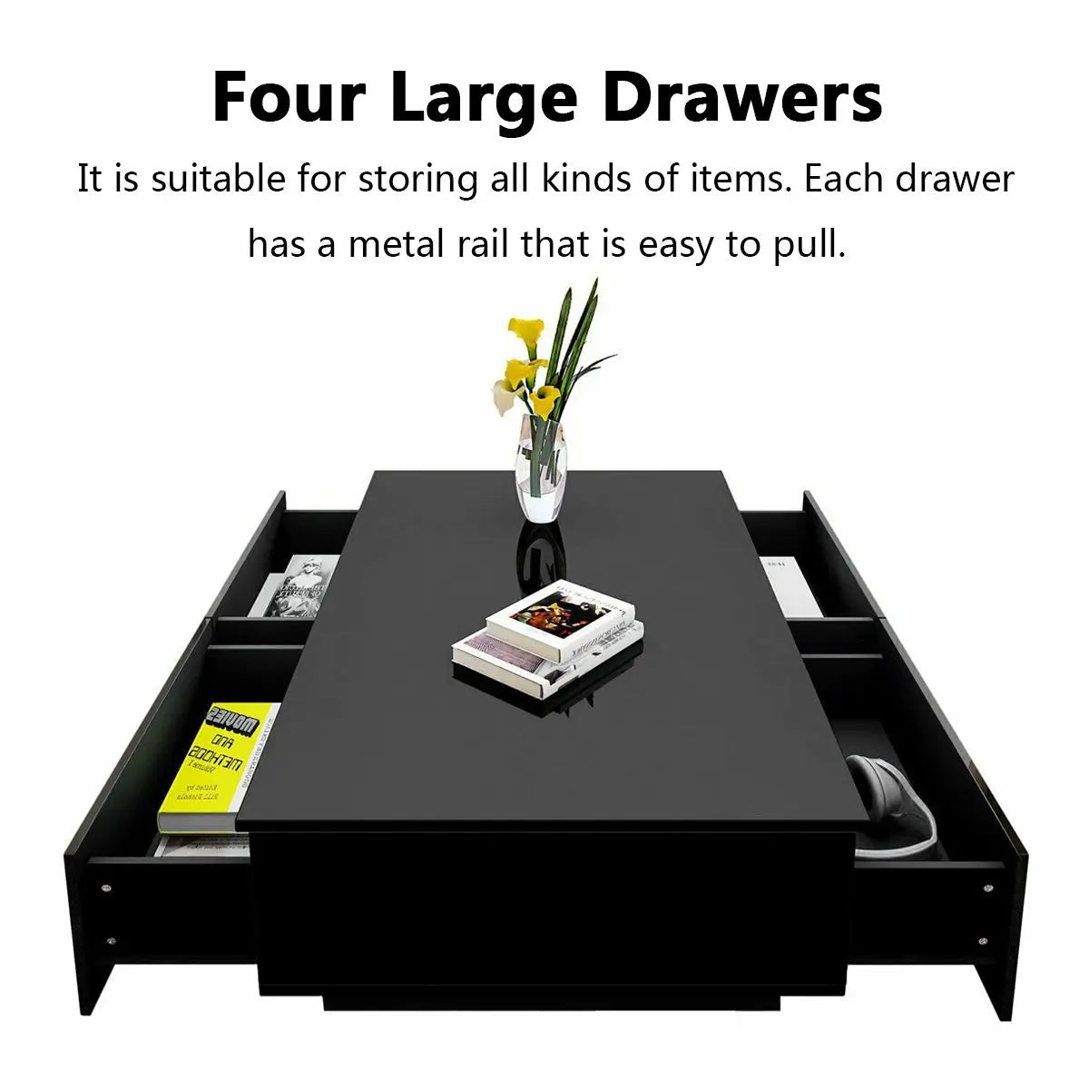 Coffee Table w/4 Drawer Storage  & Sofa Side Table