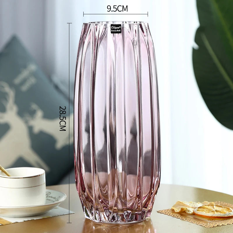 Nordic simple large glass vase transparent color