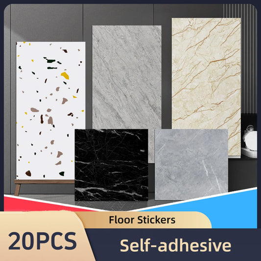 20/pcs PVC Imitation Marble Wall Stickers Self-adhesive Floor Stickers 30*30cm/30*60cm