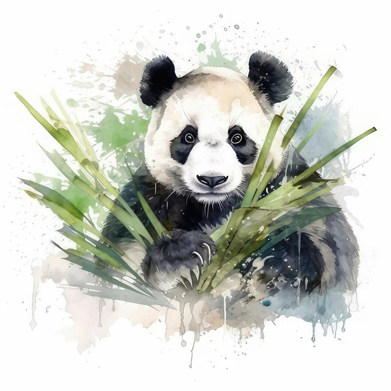 C76# Watercolor panda wall stickers children' background