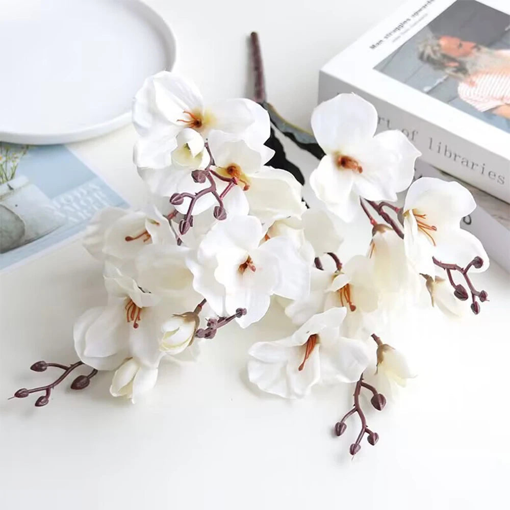 5 Branch Orchid Artificial Magnolia Plant Bouquet Flower