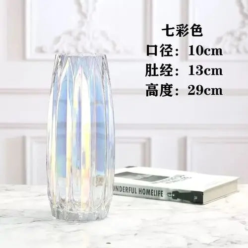 Nordic simple large glass vase transparent color