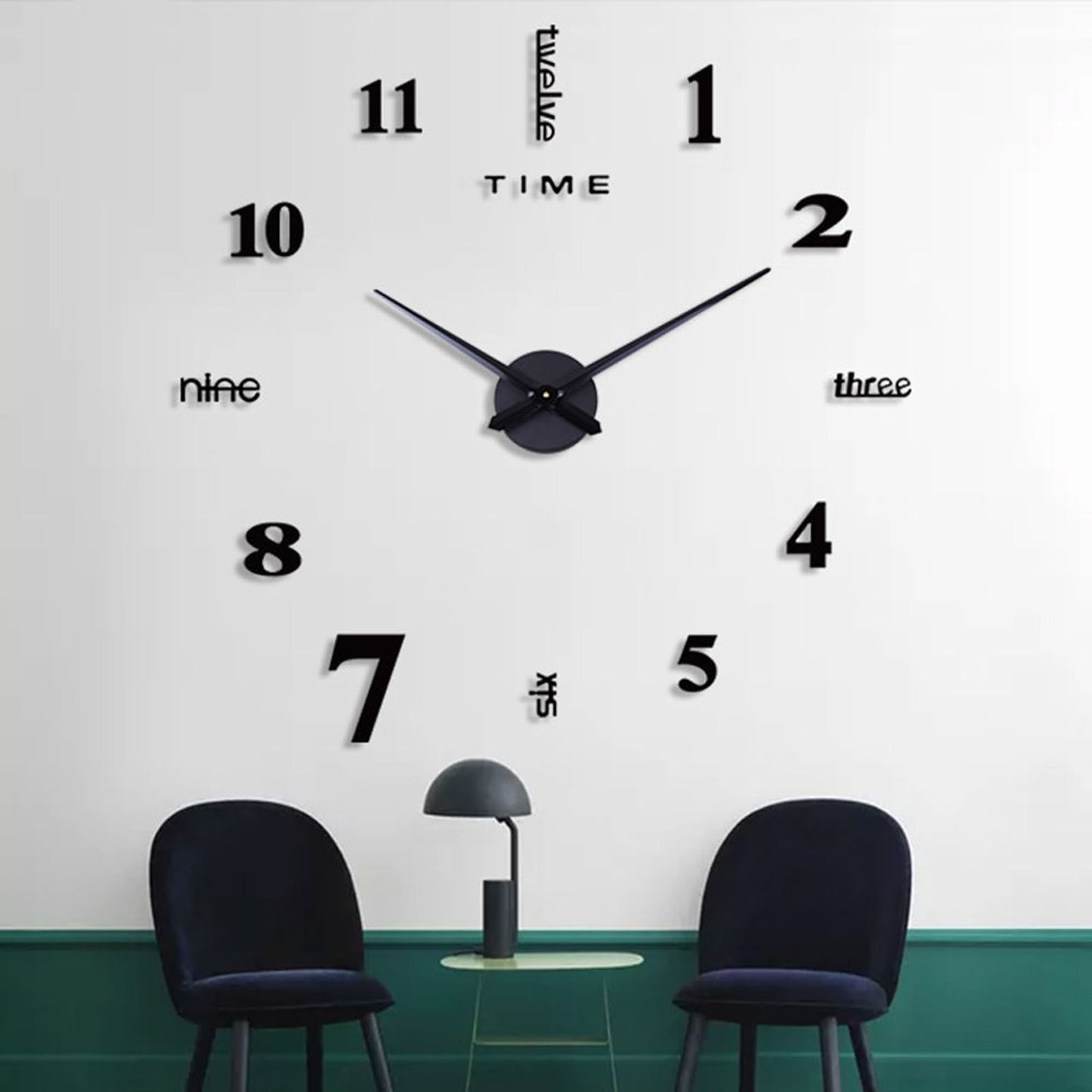 Large Frameless Clock 3d Mirror Wall Surface Sticker