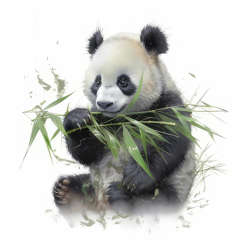 C76# Watercolor panda wall stickers children' background