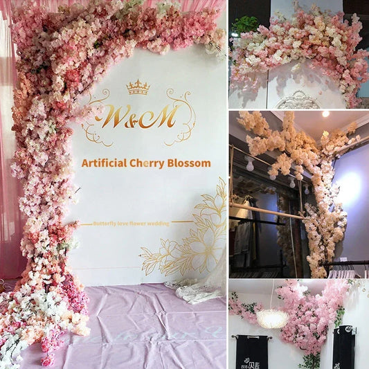 Artificial Cherry Tree Rattan Flower,  Wall Decoration