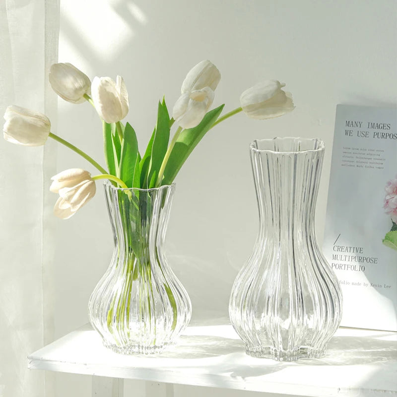 Glass Transparent Flower Vase Table Decoration