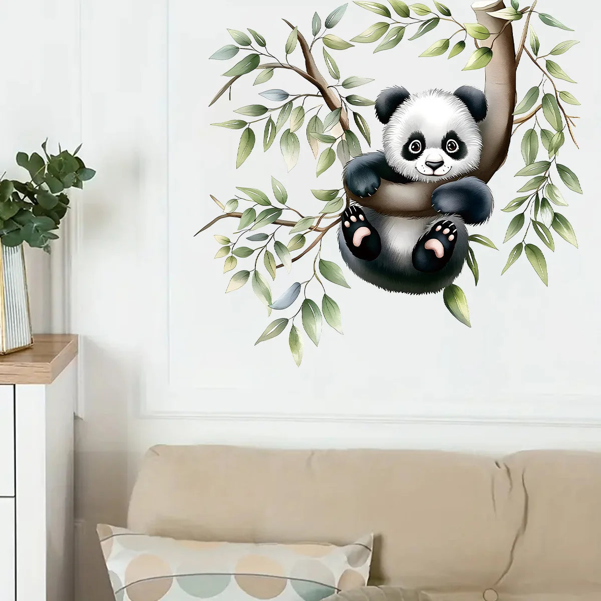 1Set Cartoon Tree Panda Wall Stickers Art Decorations