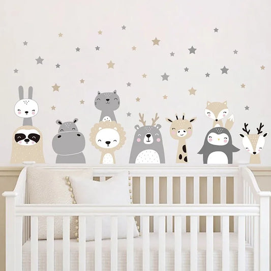 1Pc Cute Lion Bunny Forest Animals Wall Stickers