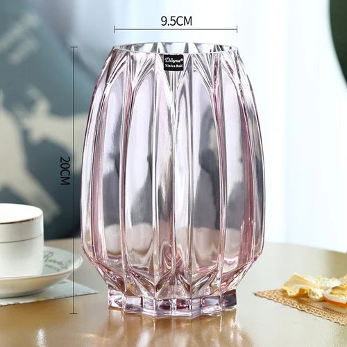 Nordic simple large glass vase transparent color