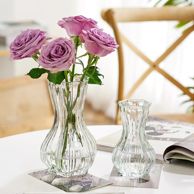 Glass Transparent Flower Vase Table Decoration