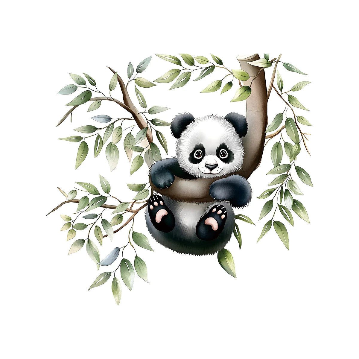 1Set Cartoon Tree Panda Wall Stickers Art Decorations
