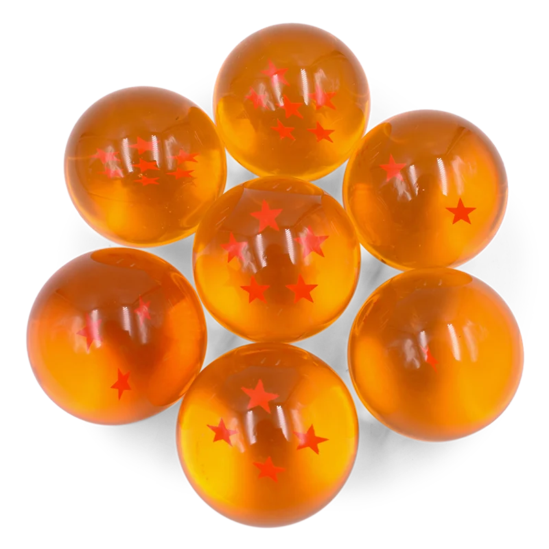 3.5cm Stars Crystal Ball Anime Orange Crystal Desktop Ornaments Toys Collection for Kids Gift(No Box)
