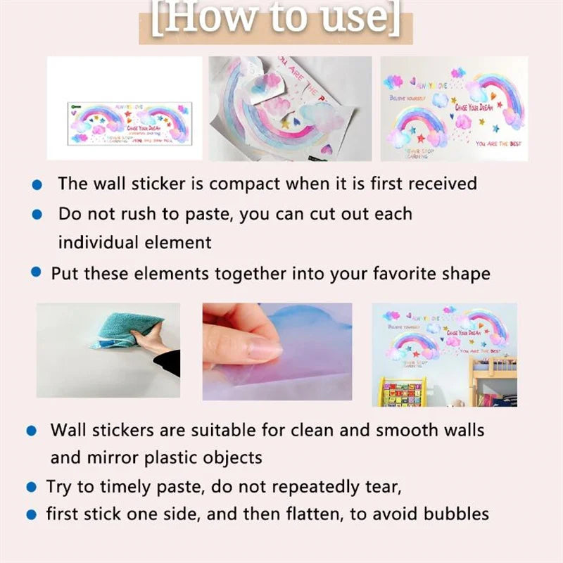 1Pc Cute Blue Girls Butterflies On The Moon Wall Stickers For Kids Room Decor Children Bedroom Decoration Living Room Wall Decal