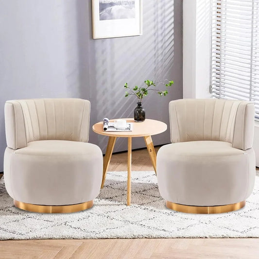 Bucket Swivel Barrel Chairs For Living Room Set Of 2