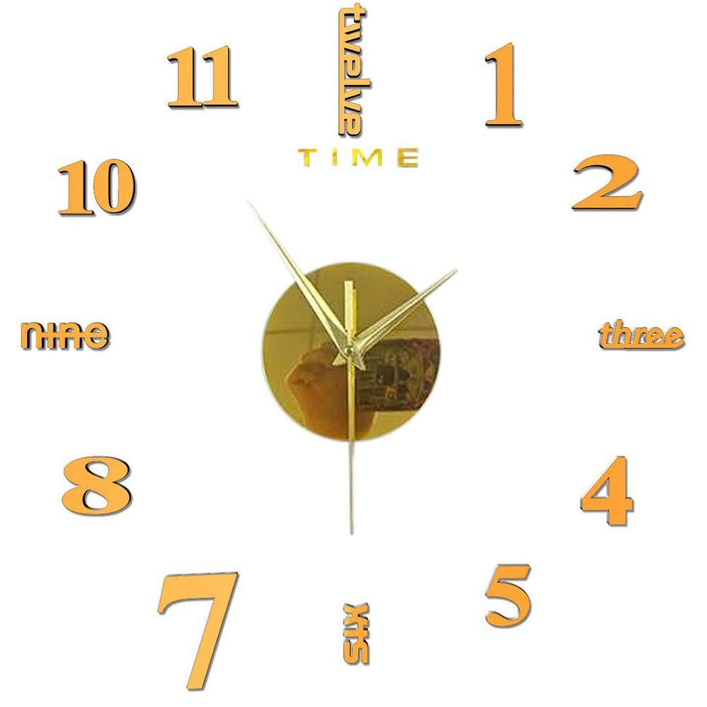 Large Frameless Clock 3d Mirror Wall Surface Sticker