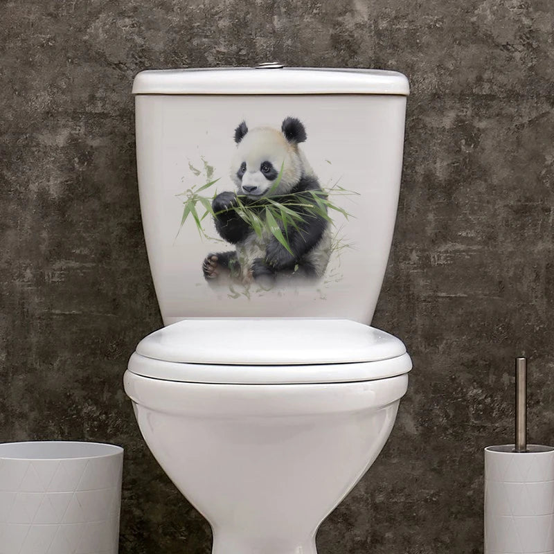 C76# Watercolor panda wall stickers children' background