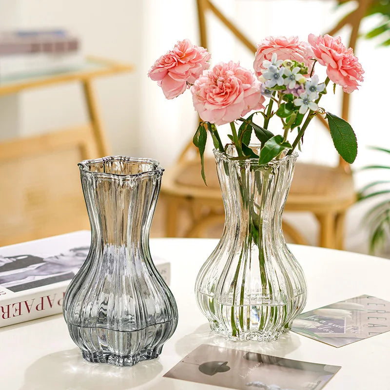Glass Transparent Flower Vase Table Decoration