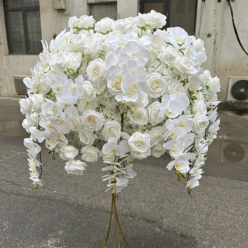 80/70/60/40cm White Large Flower Ball Artificial Table Centerpiece