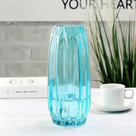 Nordic simple large glass vase transparent color