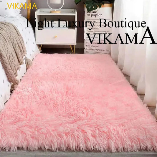 VIKAMA Silk wool Solid Colour Resistant Washable Rug