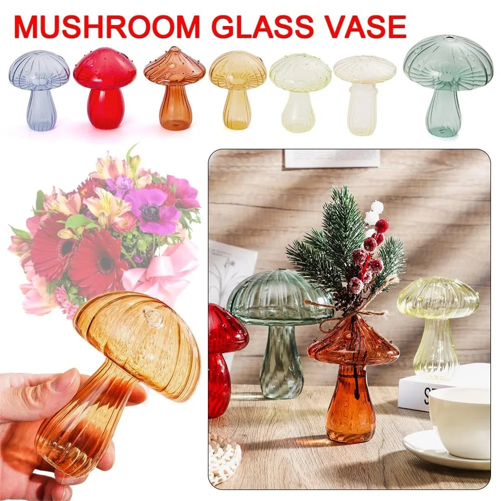 Transparent Mushroom Shaped Vase Simple Hydroponic Flower