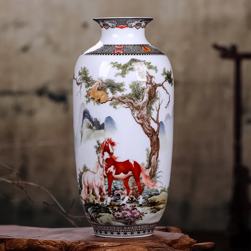 Jingdezhen Ceramic Vase Vintage Chinese Traditional Vases