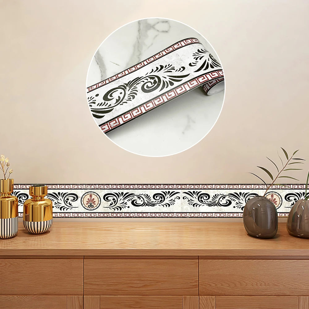 240cm Length Skirting Corner Wall Sticker Bathroom Office Glass Waist Line Home Decor Waterproof Floor Waveguide Art Wallpaper