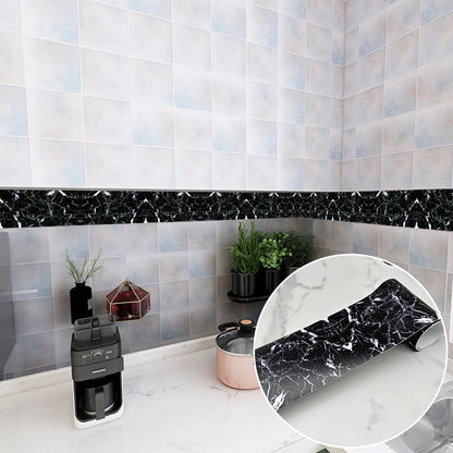 240cm Length Skirting Corner Wall Sticker Bathroom Office Glass Waist Line Home Decor Waterproof Floor Waveguide Art Wallpaper