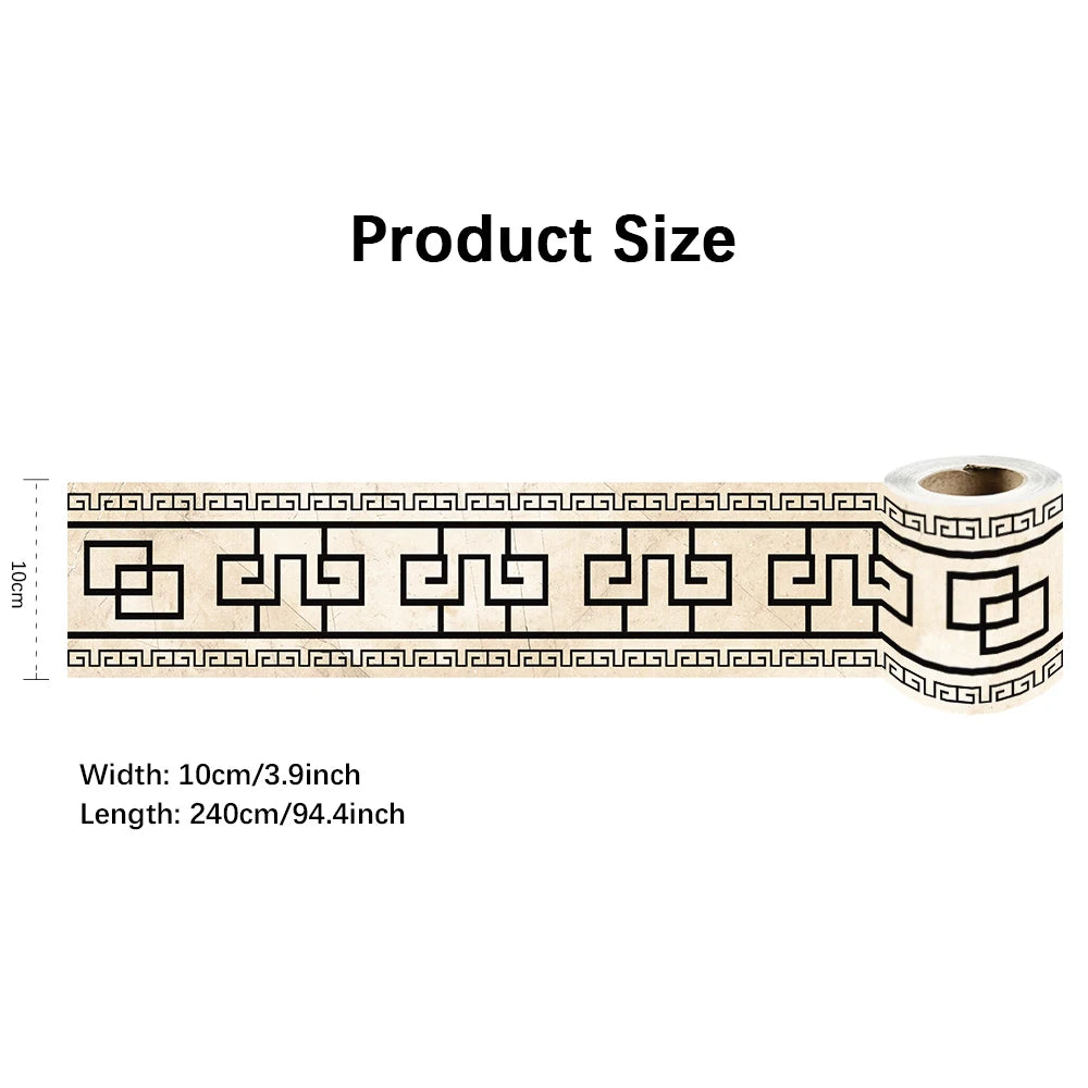240cm Length Skirting Corner Wall Sticker Bathroom Office Glass Waist Line Home Decor Waterproof Floor Waveguide Art Wallpaper