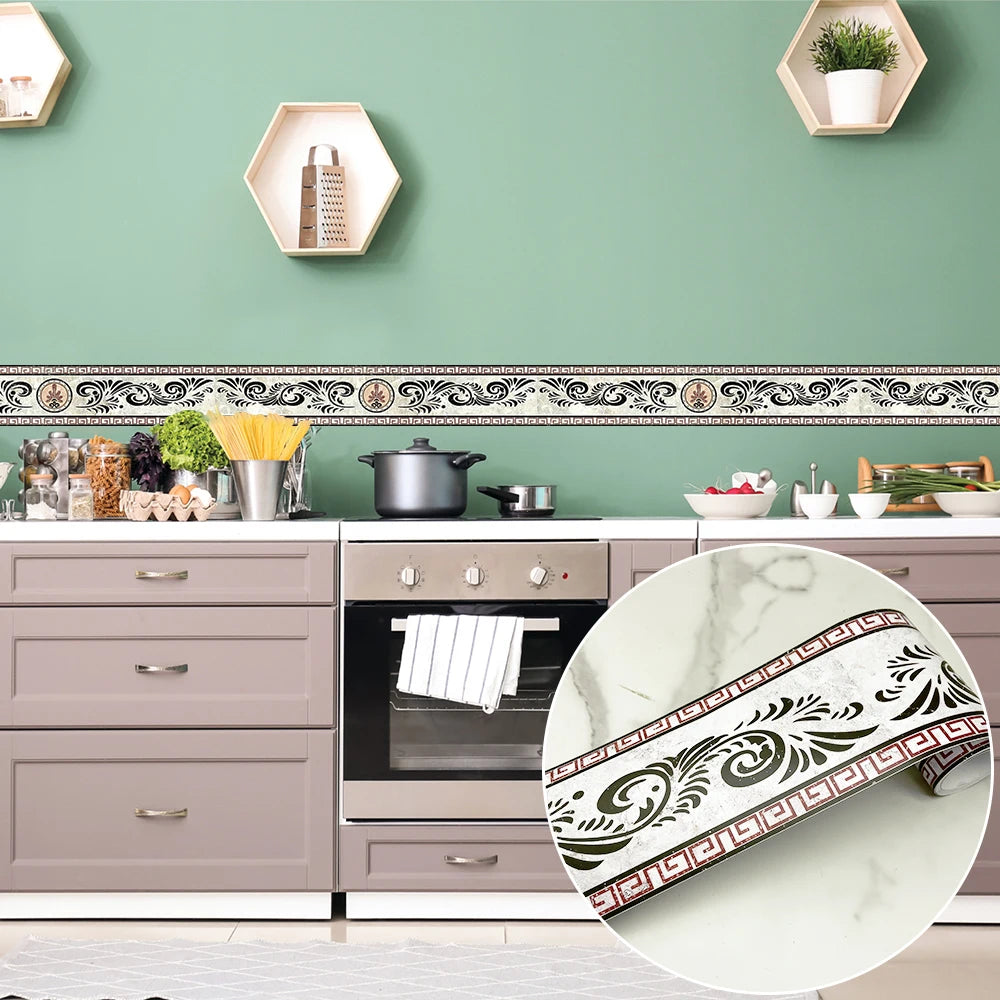 240cm Length Skirting Corner Wall Sticker Bathroom Office Glass Waist Line Home Decor Waterproof Floor Waveguide Art Wallpaper
