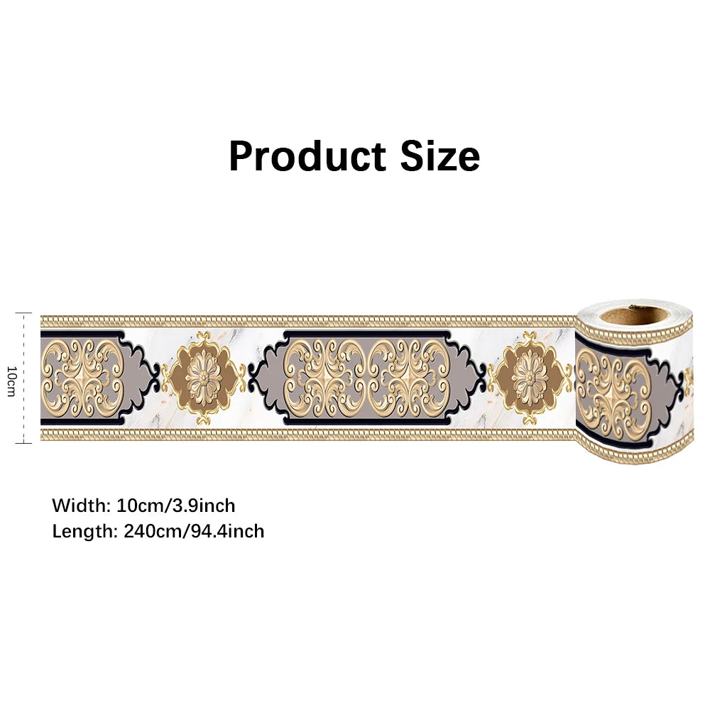 240cm Length Skirting Corner Wall Sticker Bathroom Office Glass Waist Line Home Decor Waterproof Floor Waveguide Art Wallpaper