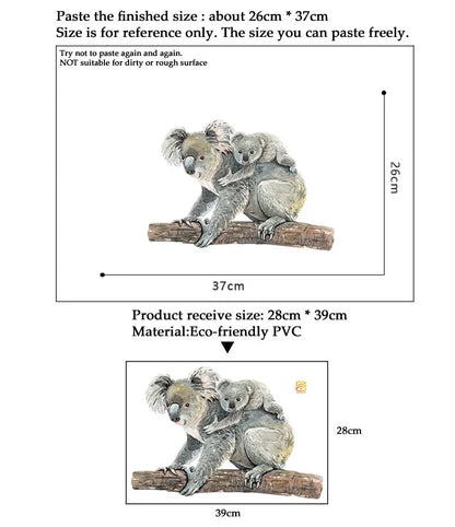 Cute Koala Bear Wall Sticker Home Wall Decoration