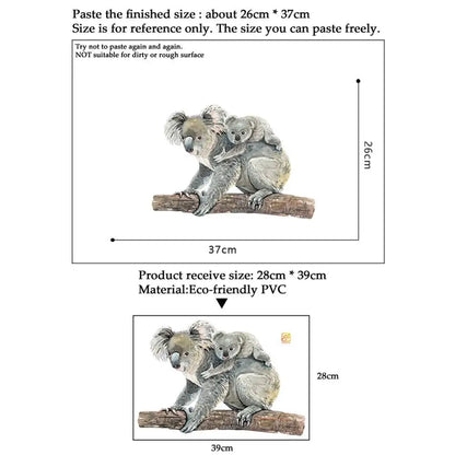 Cute Koala Bear Wall Sticker Home Wall Decoration