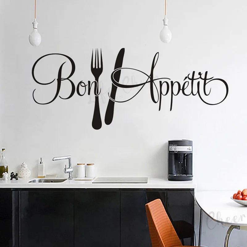 French Bon Appétit Quote Wall Decals Kitchen Decoration