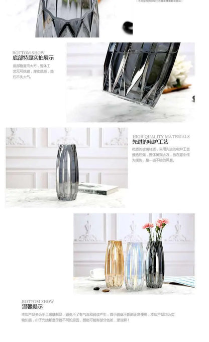 Nordic simple large glass vase transparent color