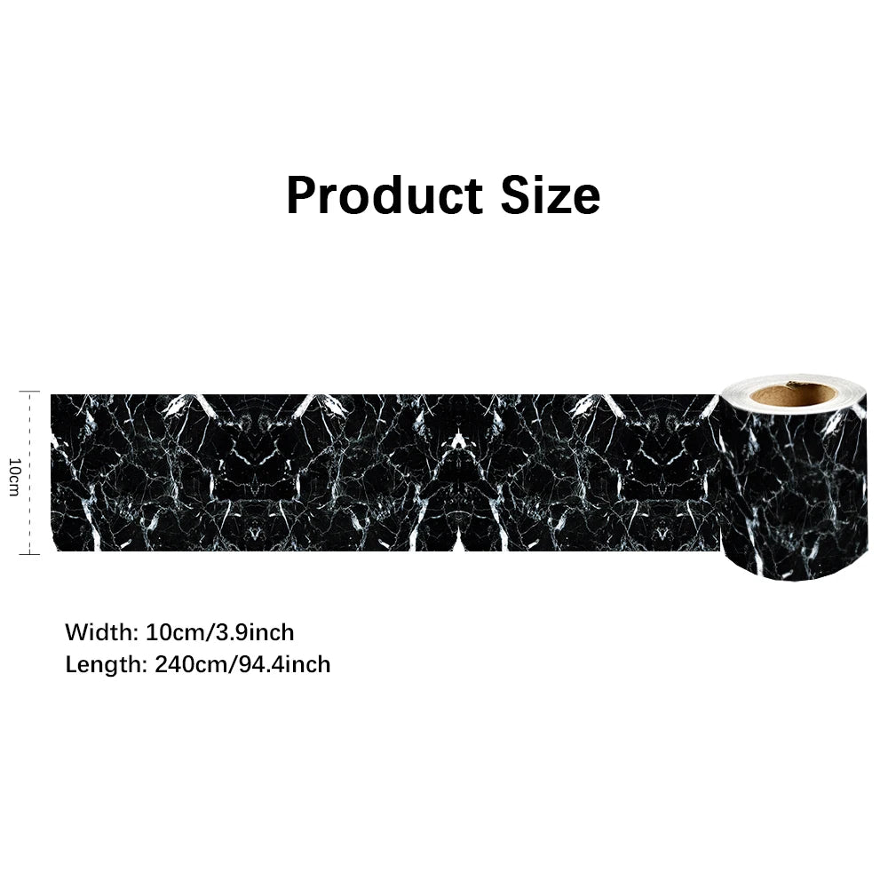 240cm Length Skirting Corner Wall Sticker Bathroom Office Glass Waist Line Home Decor Waterproof Floor Waveguide Art Wallpaper